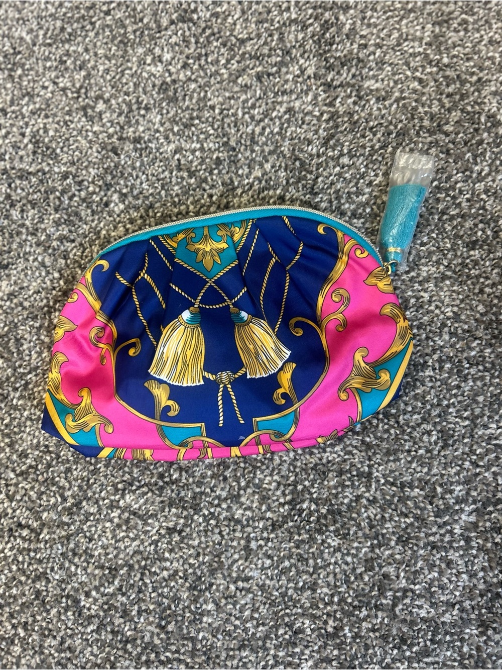 Estée Lauder Colorful Tassel Print Cosmetic Pouch - Pink & Navy-